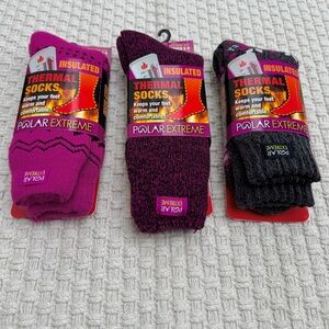 Polar Extreme Thermal Socks - Fuchsia, Magenta, and Charcoal